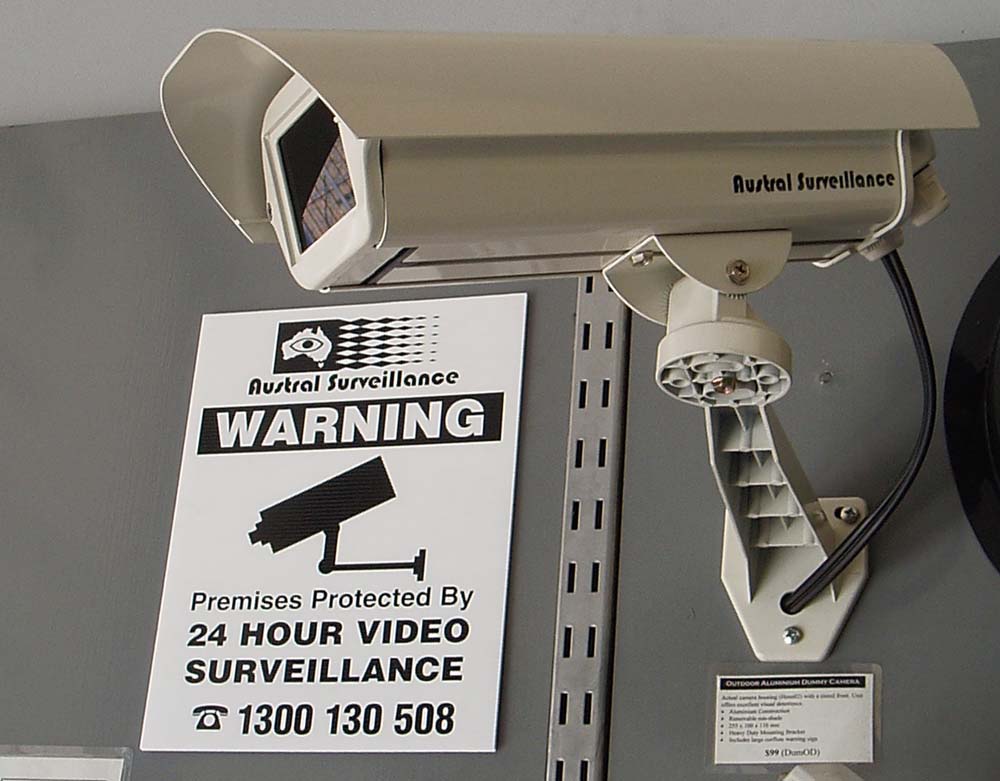 Fake security camera sales signs